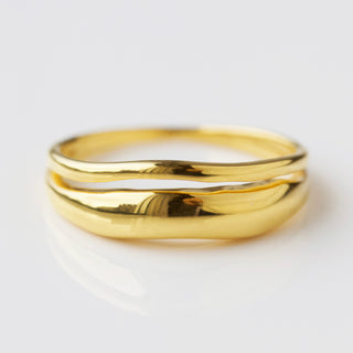 organic double stacking band gold
