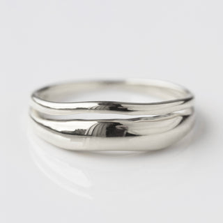 organic double ring silver