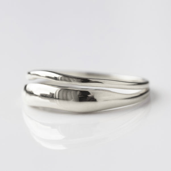 organic double ring silver