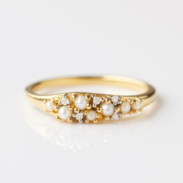 Madeline Pearl and Diamond Scatter Ring