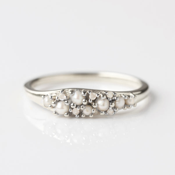 Madeline Pearl and Diamond Scatter Ring