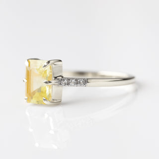 Savannah Lemon Quartz & Diamond Cocktail Ring