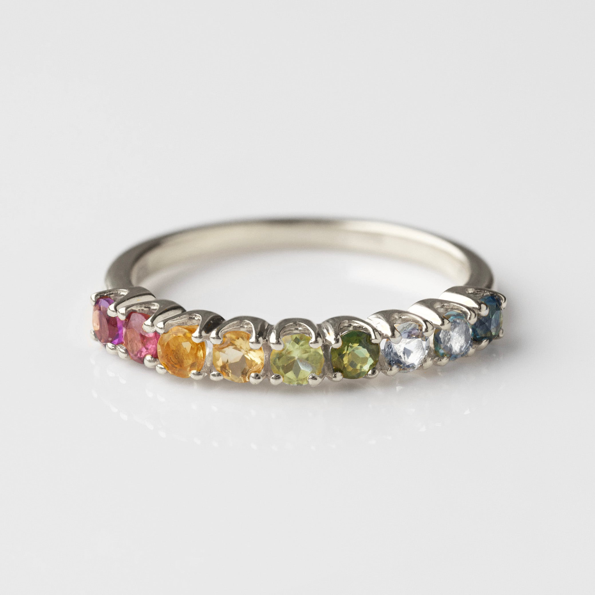 rainbow ombre gemstone ring