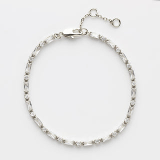 mixed shape tennis bracelet in silver