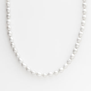 Sunray Clasp Grey Pearl Necklace
