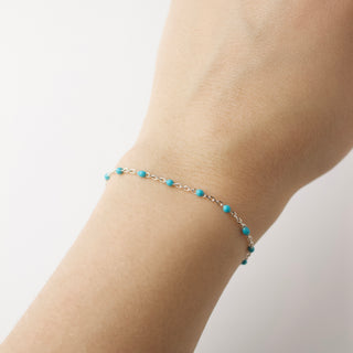 turquoise enamel chain bracelet