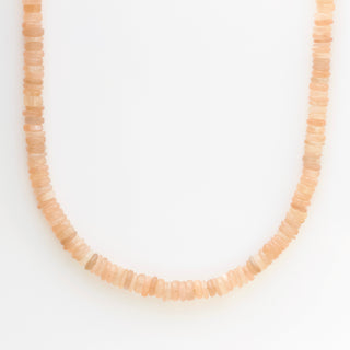 peach moonstone beaded necklace
