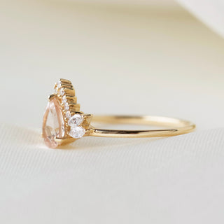 Penelope Morganite and Diamond Delicate Ring - Size UK O