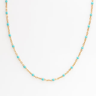 blue enamel layering necklace gold