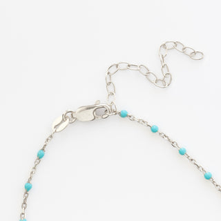 Blue enamel necklace in silver 