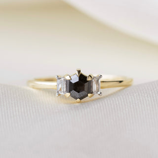 salt and pepper diamond engagement ring