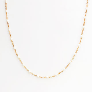 white enamel necklace gold