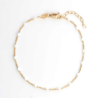 white enamel chain bracelet 
