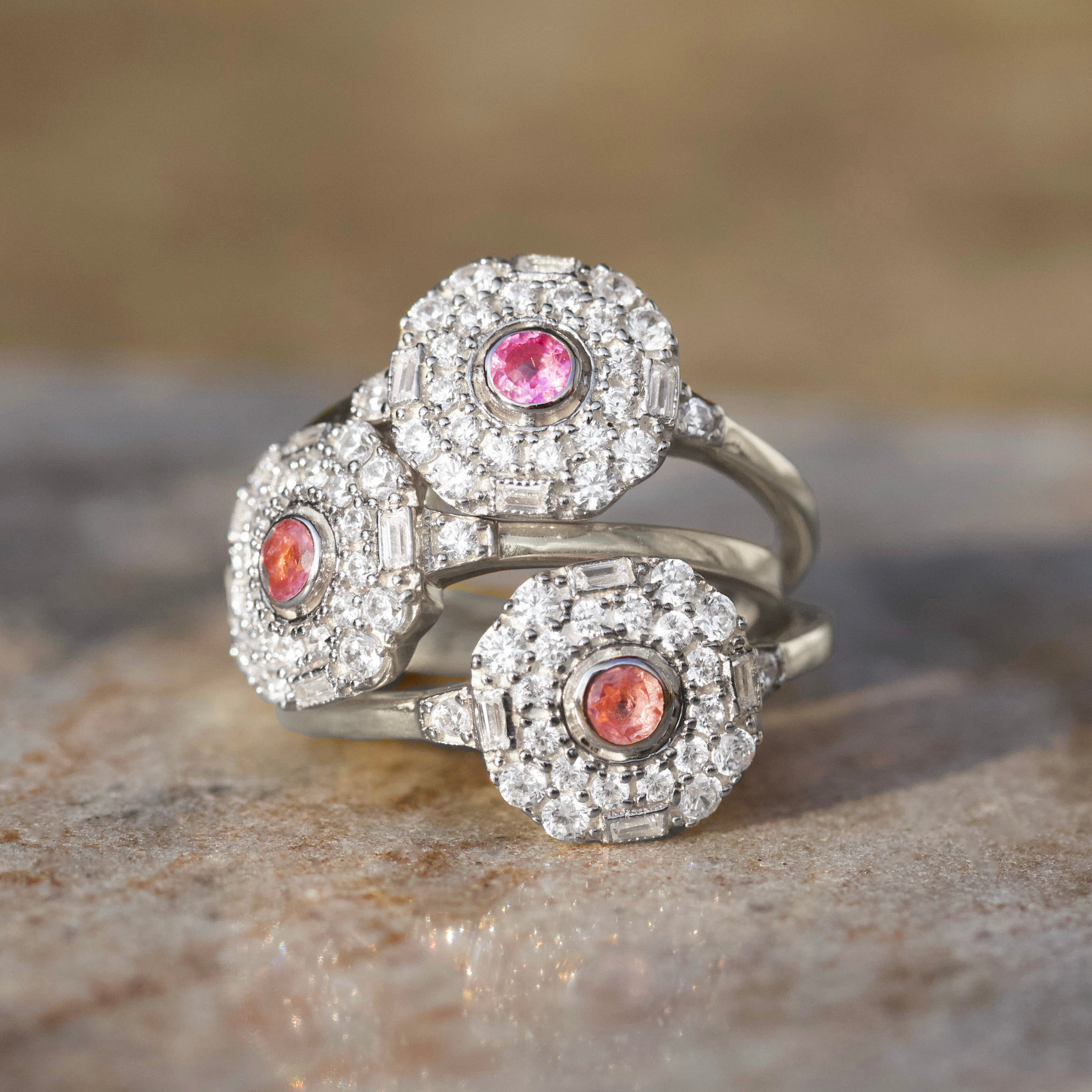 silver luella pink tourmaline ring 