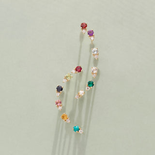 Birthstone and diamond single earring