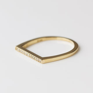 diamond bar stacking ring solid gold