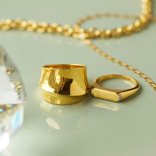 chunky luxe statement ring in gold