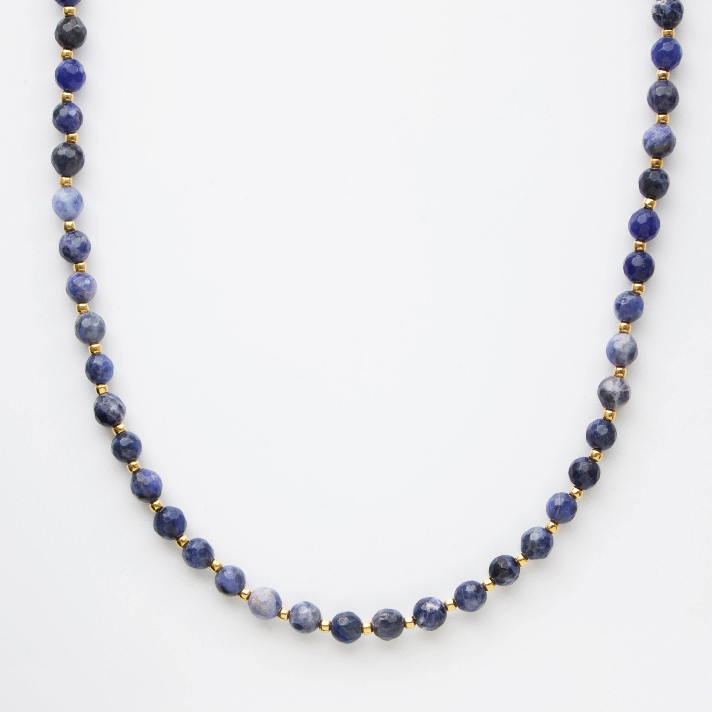 sodalite blue beaded necklace