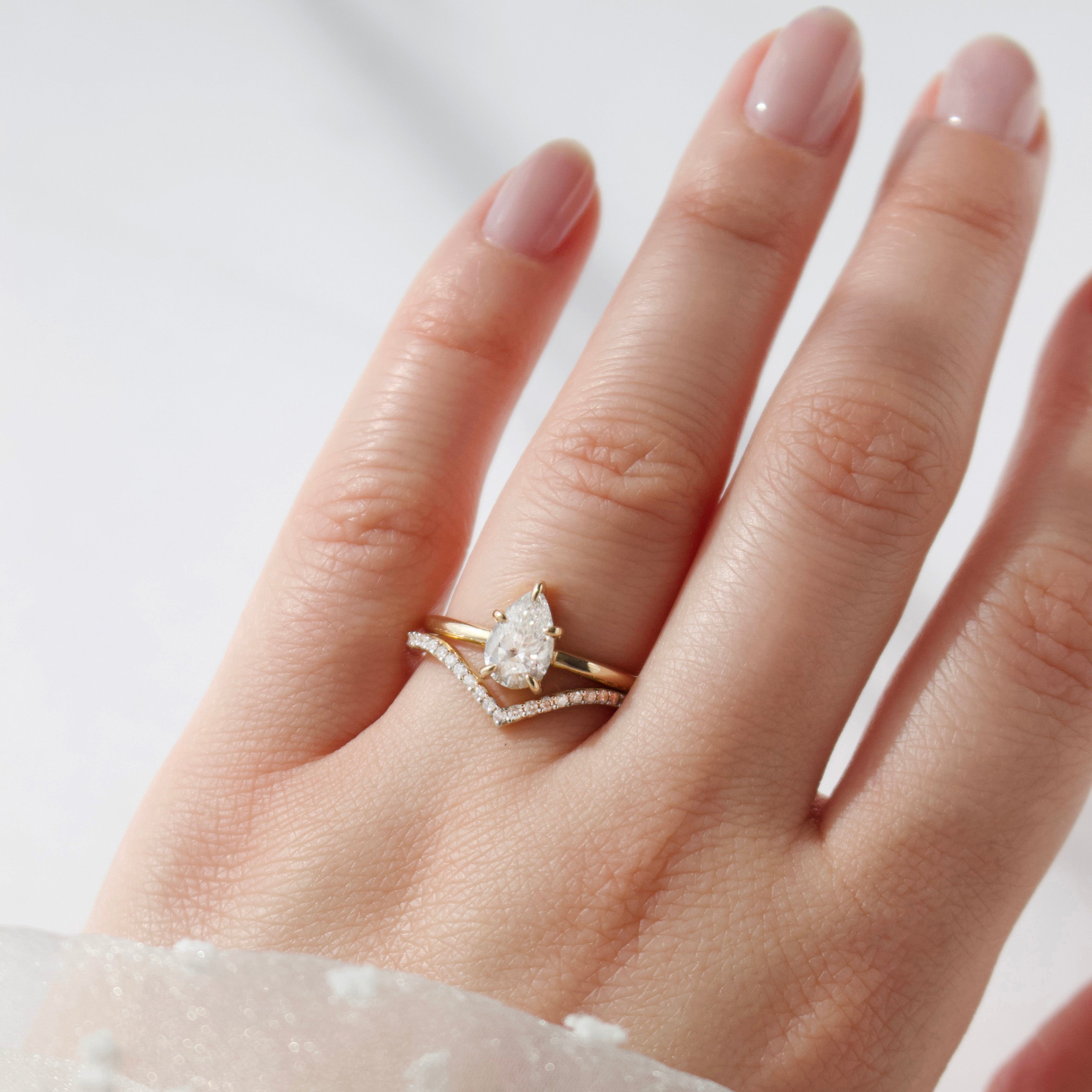 Rose Gold Pear Solitaire Engagement Ring Isla Pear Solitaire