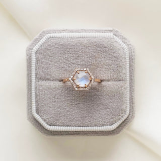 Moonstone & diamond engagement ring