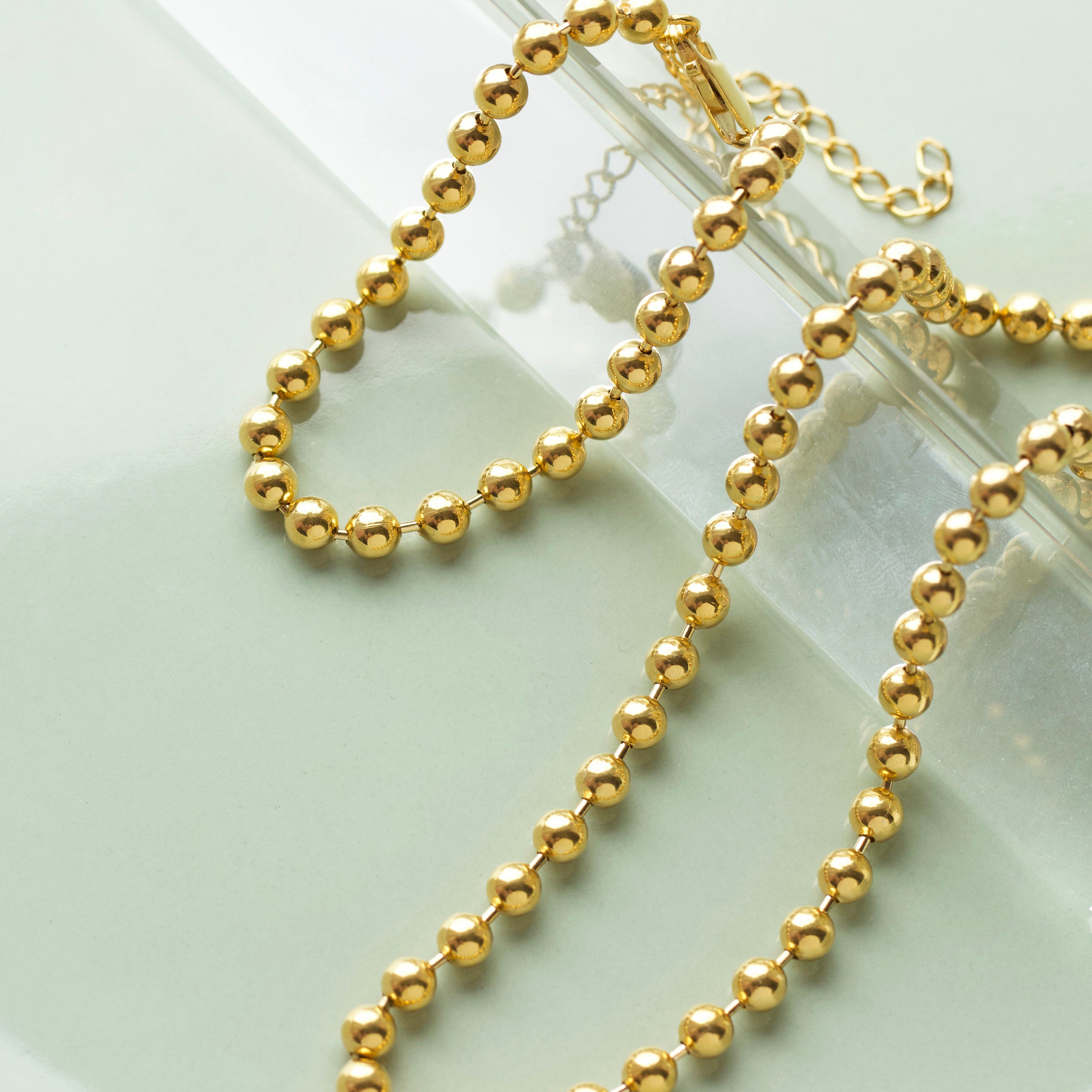 gold bobble chain necklace