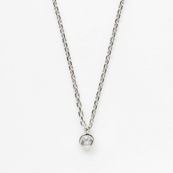 sapphire solitaire necklace in silver 