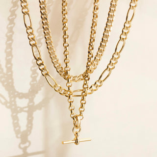 mens curb chain necklace in gold