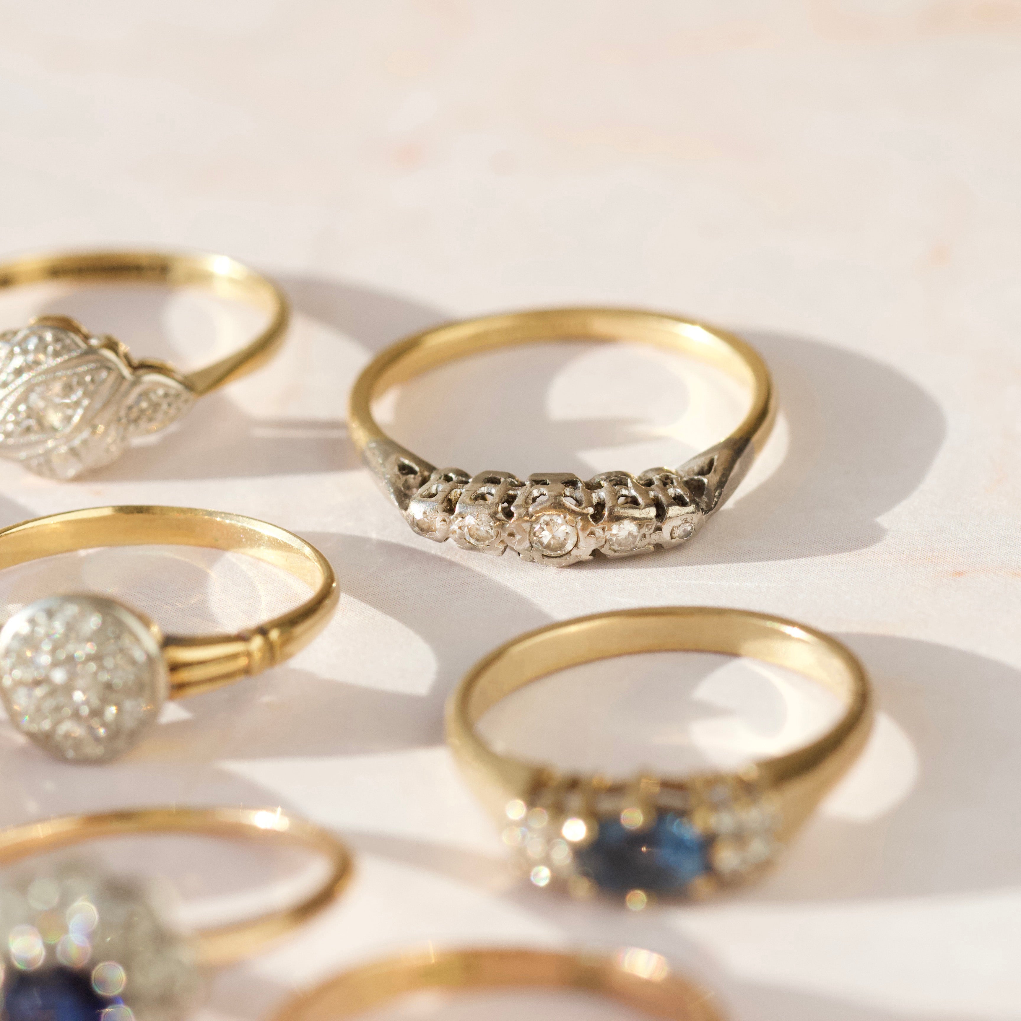 diamond vintage ring in solid gold