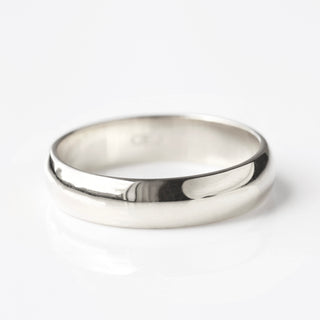 mens silver round band ring 