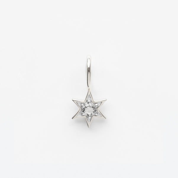 Carrie Elizabeth Sterling Silver Star Charm in Green Amethyst