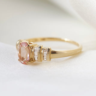 Morganite & Diamond Deco Ring - UK Size M