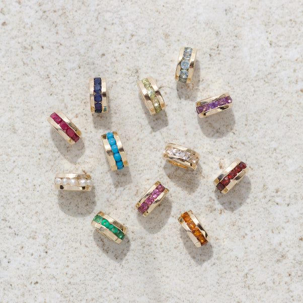 birthstone stacker charms solid 9k gold