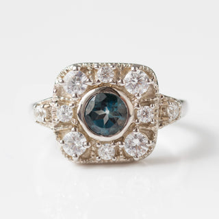 london blue topaz vintage ring in silver