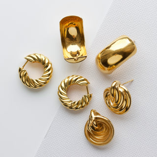 Statement Dome Stud earrings in gold