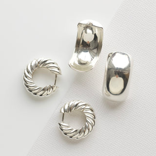 Statement Dome Stud earrings in silver