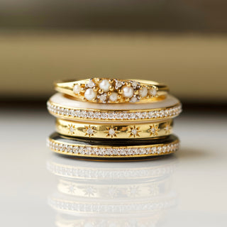 Madeline Pearl and Diamond Scatter Ring