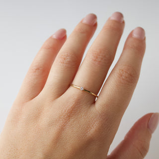 mini diamond molten stacking ring 