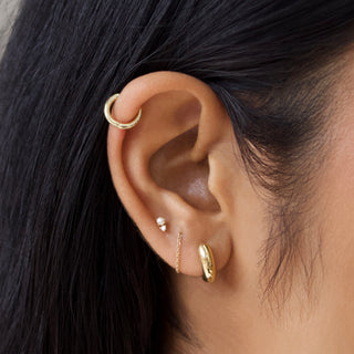 double pearl and diamond stud 9k earring