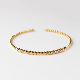 white zircon bobble bangle gold