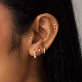 sapphire bezel stud flat back earring
