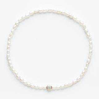 pearl and diamond beaded bracelet