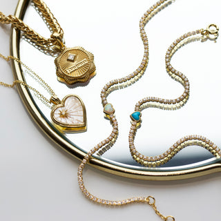 opal heart tennis bracelet