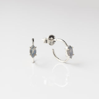 labradorite hoop earrings silver