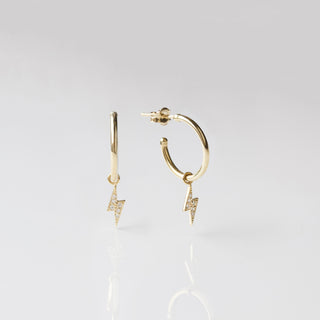 diamond lightning bolt hoops