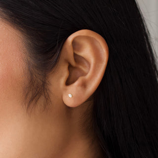 sapphire bezel stud flat back earring