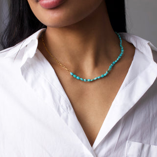 turquoise and chain necklace gold