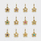 Birthstone flower charms in solid gold