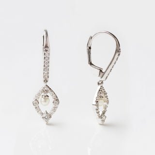 deco vintage inspired pearl drop earrings