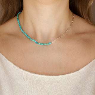 Turquoise and chain necklace 