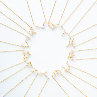 zodiac constellation necklace in gold
